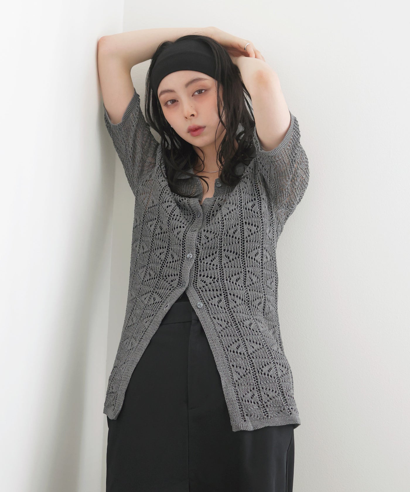 LIAN | メッシュポロニット LIAN ニット セーター メッシュポロニット レディース