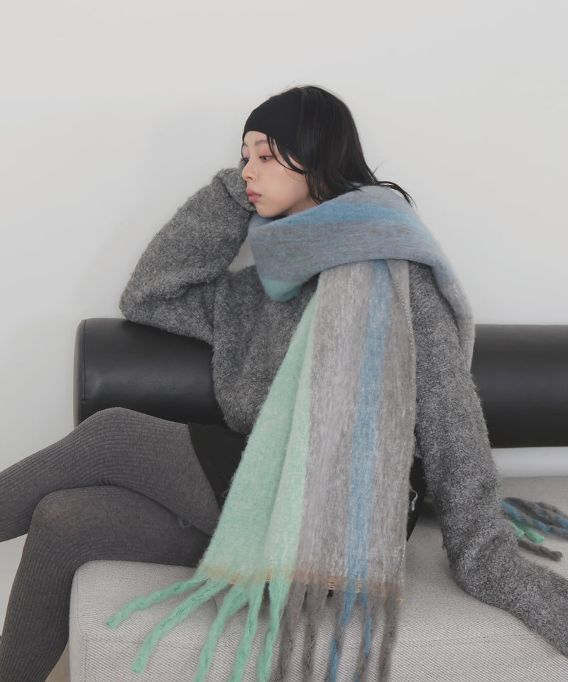 チェックストールマフラー