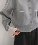 【1月中旬予約商品】バイカラーニットカーディガン