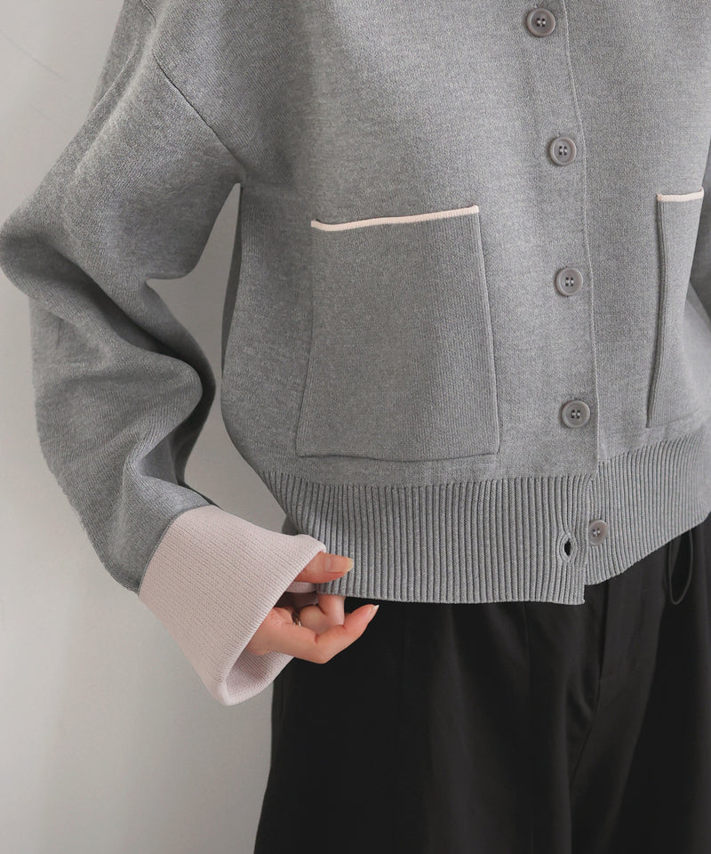 バイカラーニットカーディガン – LIAN