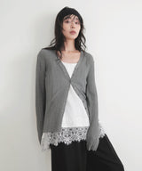 Vネックランダムリブニットカーディガン