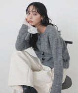 モヘアレースドッキングカーディガン