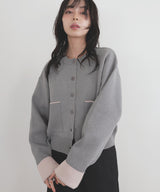 【1月中旬予約商品】バイカラーニットカーディガン