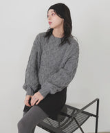 【11月中旬予約商品】バルキータッチケーブルニット