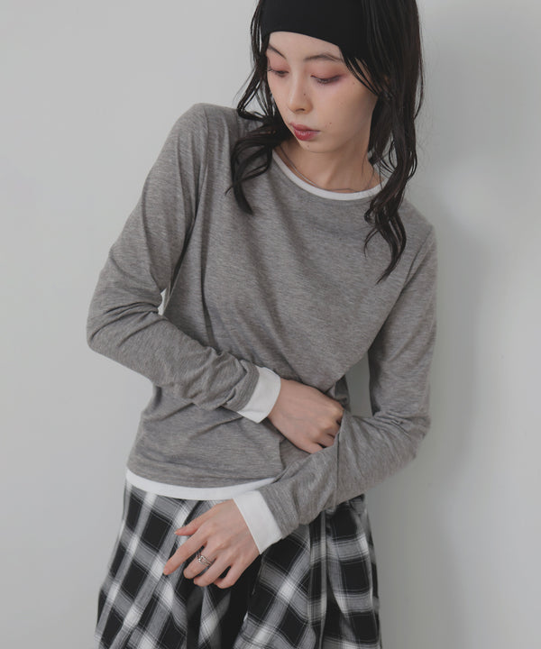 レイヤードデザインロングＴシャツ