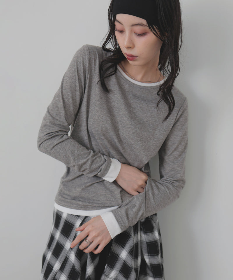 レイヤードデザインロングＴシャツ