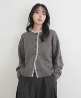 アルパカタッチフリルレイヤードカーディガン
