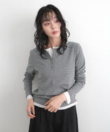 ボーダーリブヘンリーネックプルオーバー