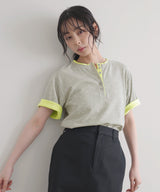 バイカラーヘンリーネックＴシャツ