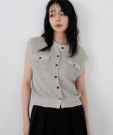 ポケットデザインニットベスト