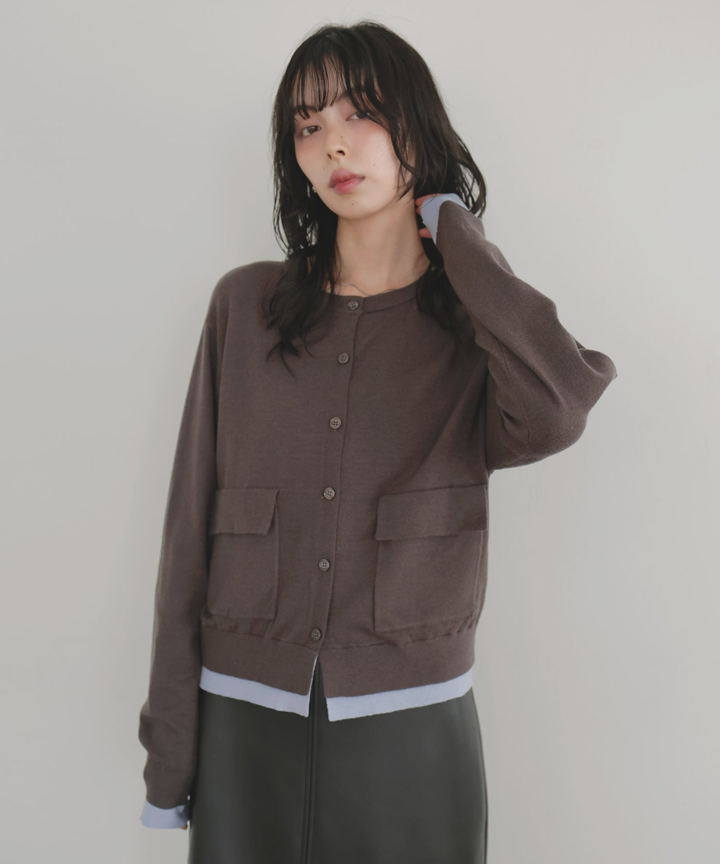 バイカラーレイヤードカーディガン – LIAN