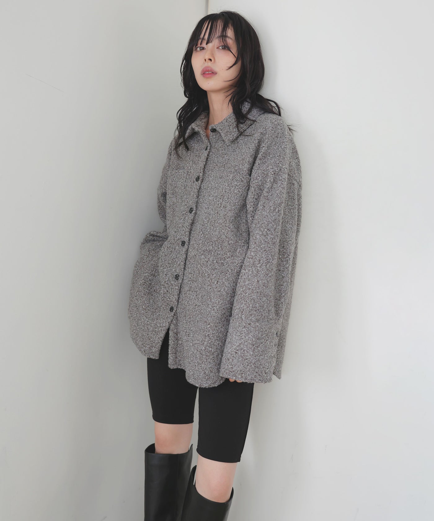 ループツイードシャツブルゾン – LIAN