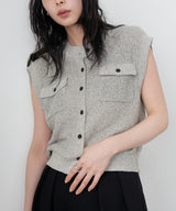 ポケットデザインニットベスト