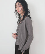 【9月上旬予約商品】Vネックレイヤードギャザーカーディガン