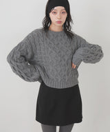 【11月中旬予約商品】バルキータッチケーブルニット