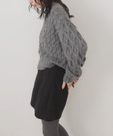 【11月中旬予約商品】バルキータッチケーブルニット