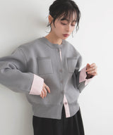 【2月上旬予約商品】シャツドッキングニットカーデ