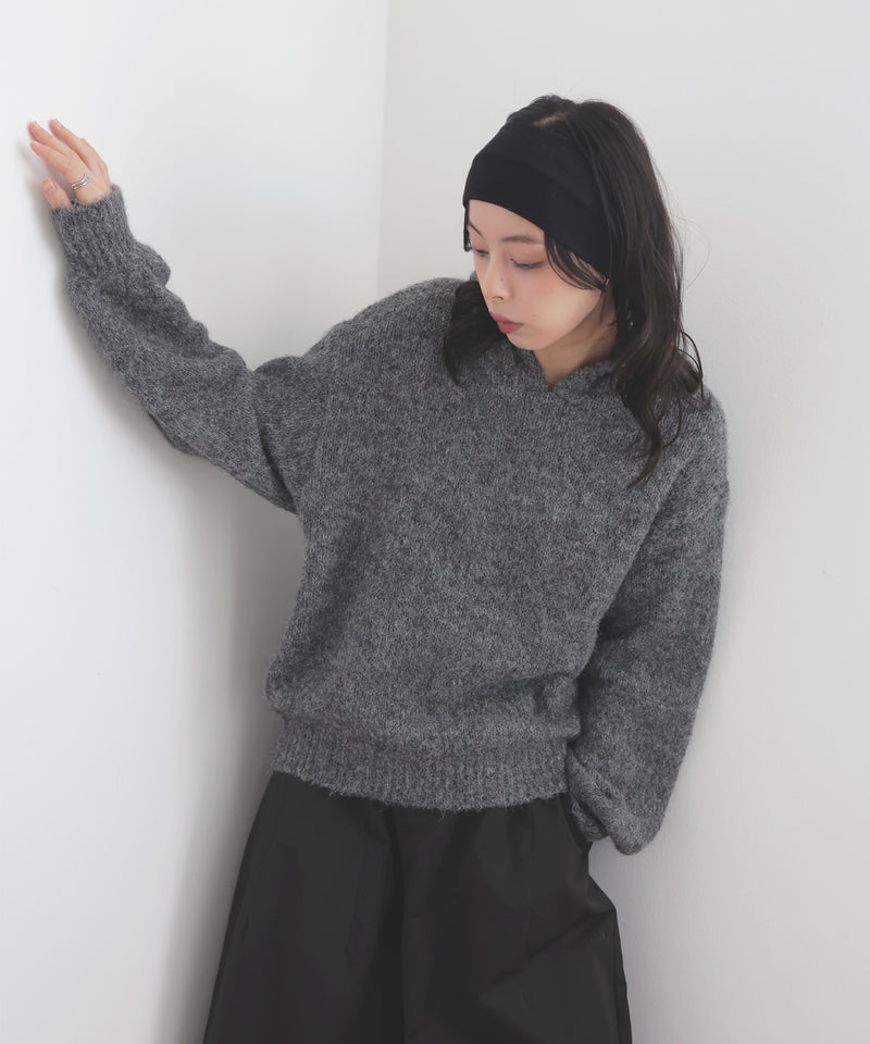 フーディーニットプルオーバー