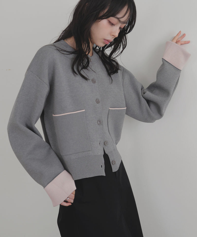 【10月上旬予約商品】バイカラーカーディガン