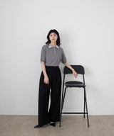 レイヤードカラーポロニット