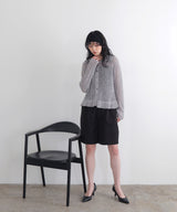 フリルメッシュポロカーデ