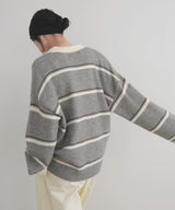 【10月中旬予約商品】アルパカタッチボーダーポロニット