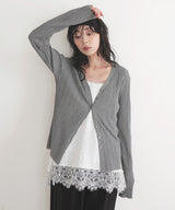 Vネックランダムリブニットカーディガン