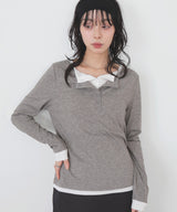 バイカラーヘンリーネックプルオーバー