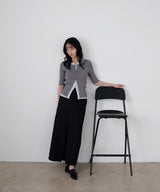 ハーフスリーブバイカラーカーデ