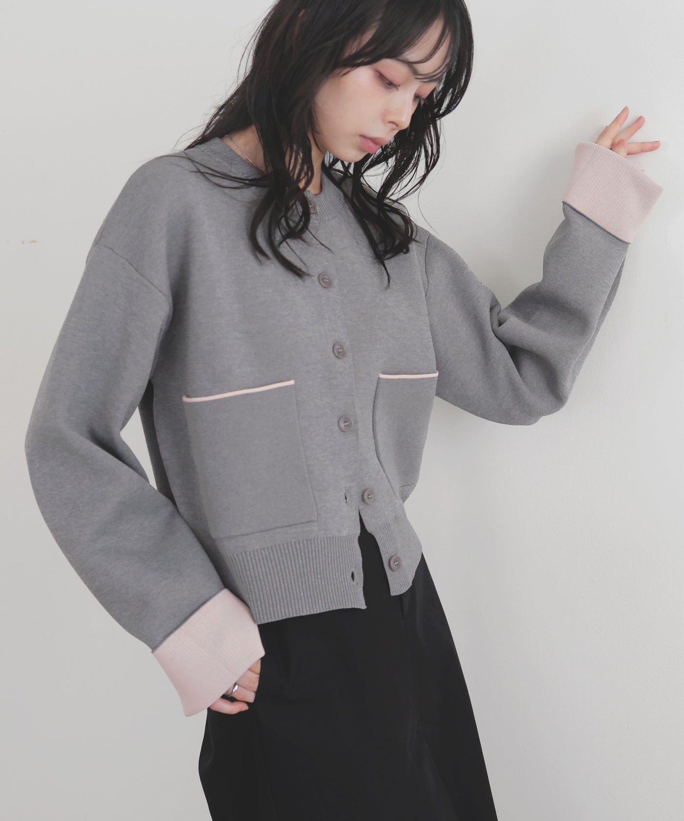 ayane バイカラーニットカーディガン バイカラーニットカーディガン – LIAN