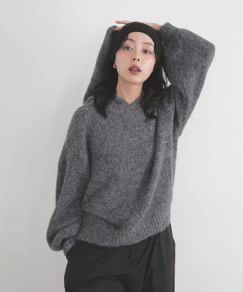 フーディーニットプルオーバー