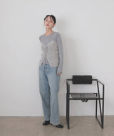 レースアップニットビスチェ