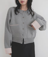 【1月中旬予約商品】バイカラーニットカーディガン