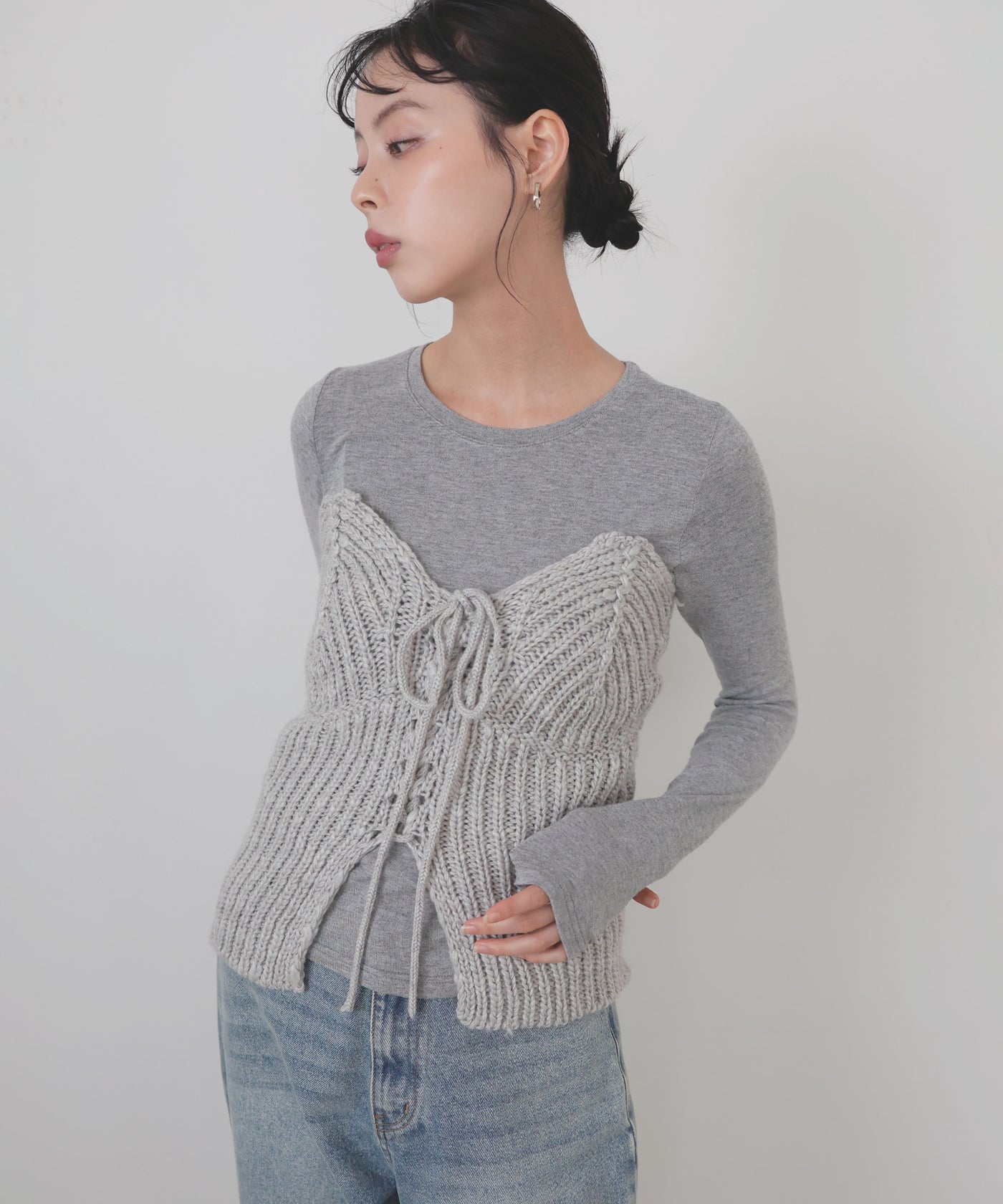 ELIN ニットビスチェ 3WA Yニット ビスチェ セット Tee