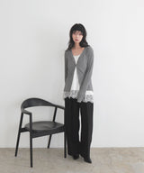 Vネックランダムリブニットカーディガン