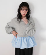 バルーンペプラムスウェット