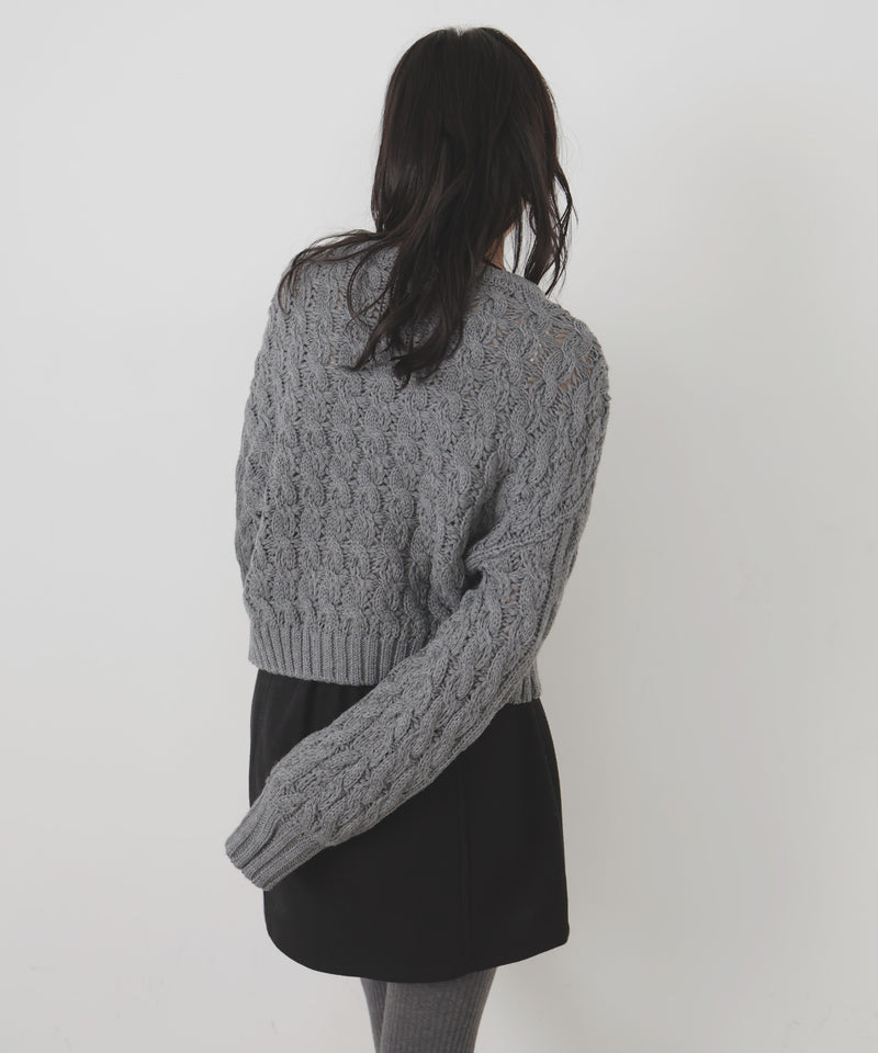 【11月中旬予約商品】バルキータッチケーブルニット