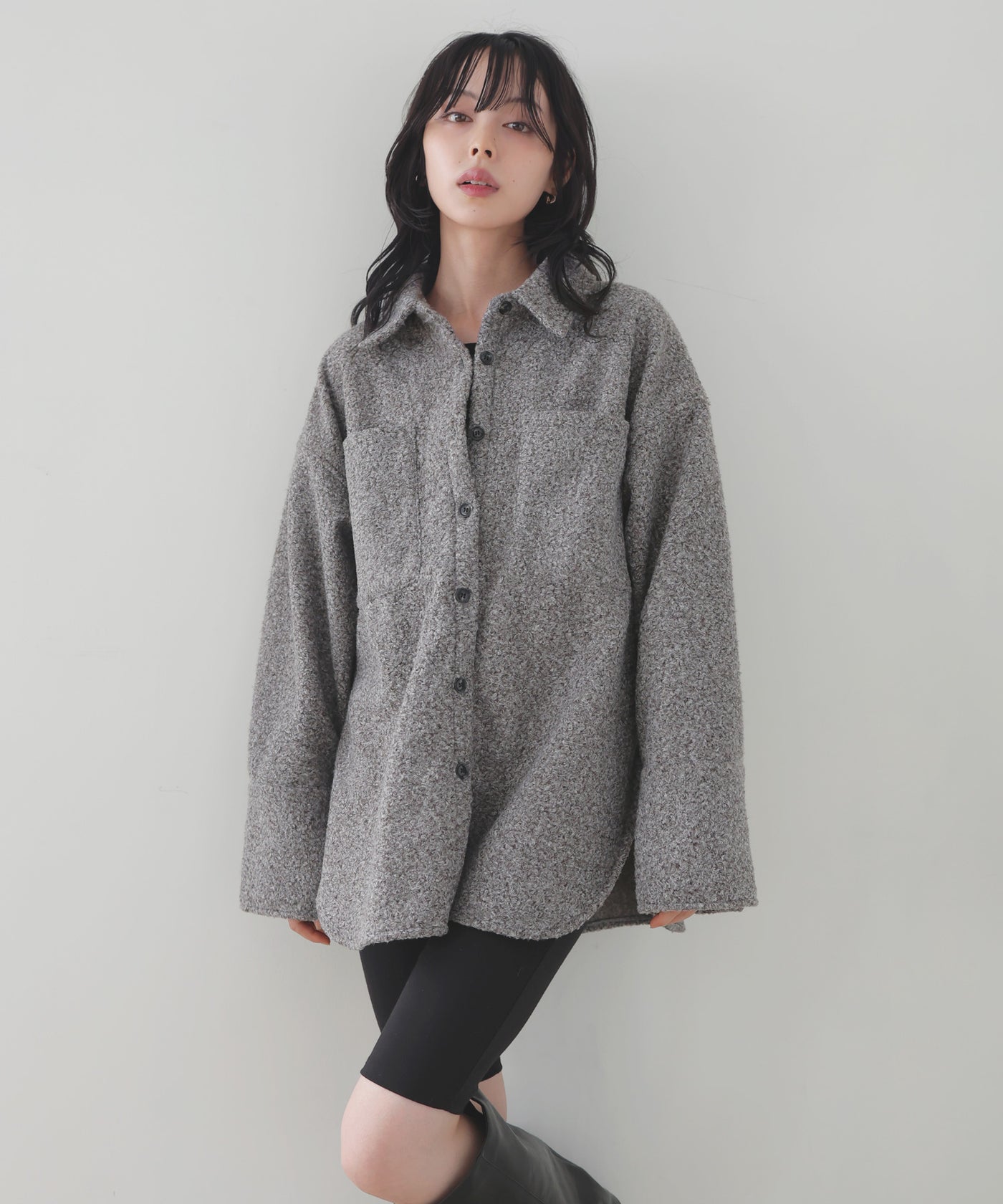 ループツイードシャツブルゾン – LIAN