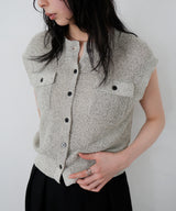 ポケットデザインニットベスト