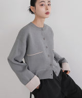 【1月中旬予約商品】バイカラーニットカーディガン