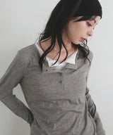 バイカラーヘンリーネックプルオーバー