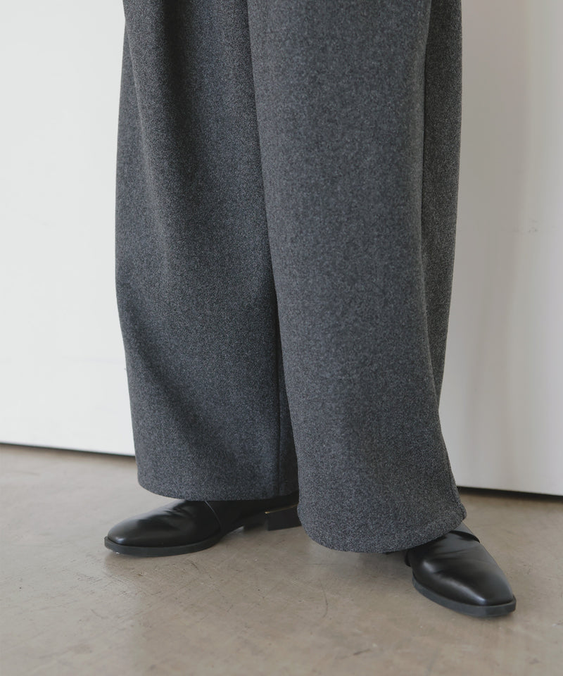 ウールライクタックワイドパンツ