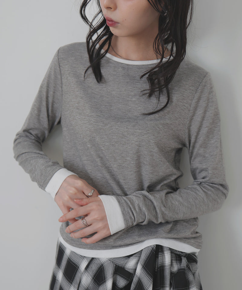 レイヤードデザインロングＴシャツ
