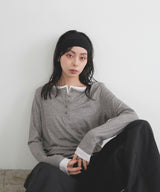 バイカラーヘンリーネックプルオーバー