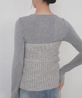 レースアップニットビスチェ