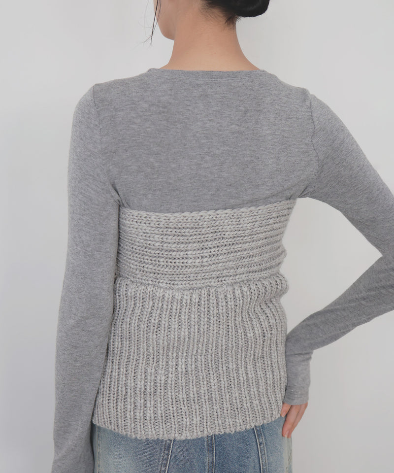 レースアップニットビスチェ