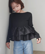 【3月上旬予約商品】【mayu × LIAN】シャイニーフリルニット