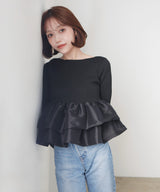 【3月上旬予約商品】【mayu × LIAN】シャイニーフリルニット