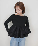 【3月上旬予約商品】【mayu × LIAN】シャイニーフリルニット