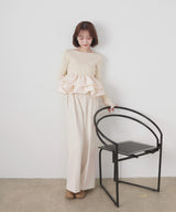 【3月上旬予約商品】【mayu × LIAN】シャイニーフリルニット